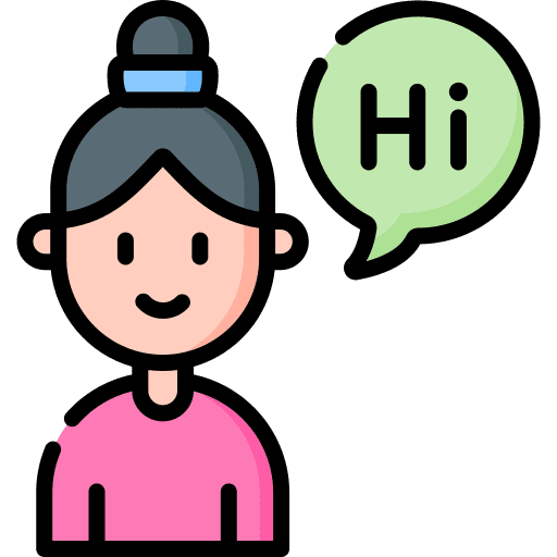 Hi hi greetings caucasian icon