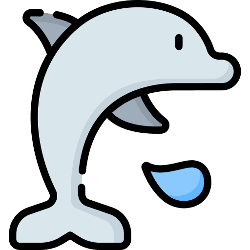 Dolphin aquarium animals wild life icon