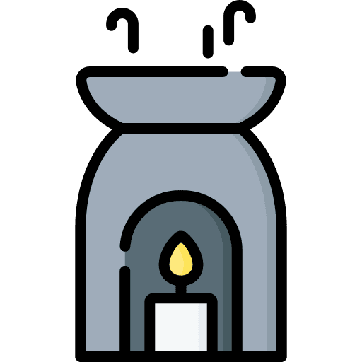 Aromatherapy scent candle relax icon