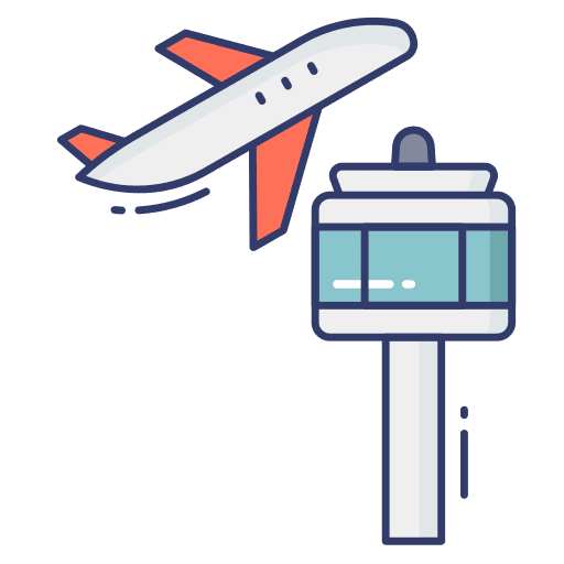 Aeroplane architecture and city plane airplane icon