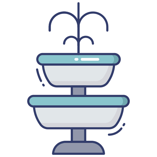 Fountain water decoration park icon