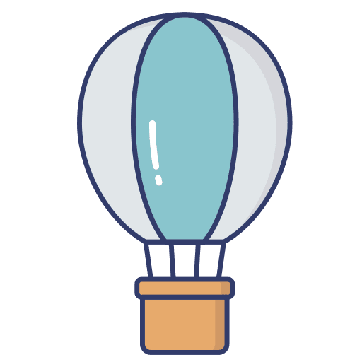 Hot air balloon trip travel holidays icon