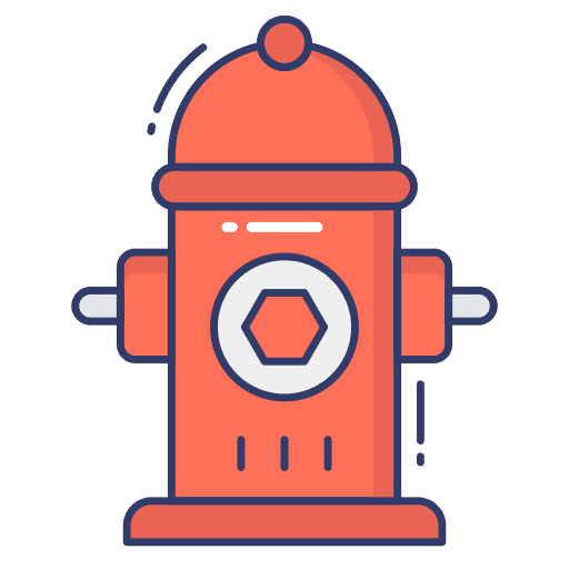 Hydrant firefighter architecture and city protection icon