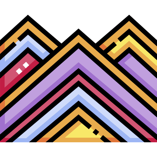 Rainbow mountain nature rainbow mountain landscape icon