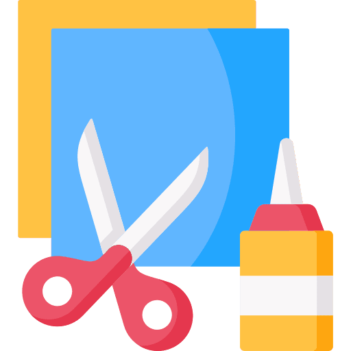 Paper crafts school material handmade liquid glue icon