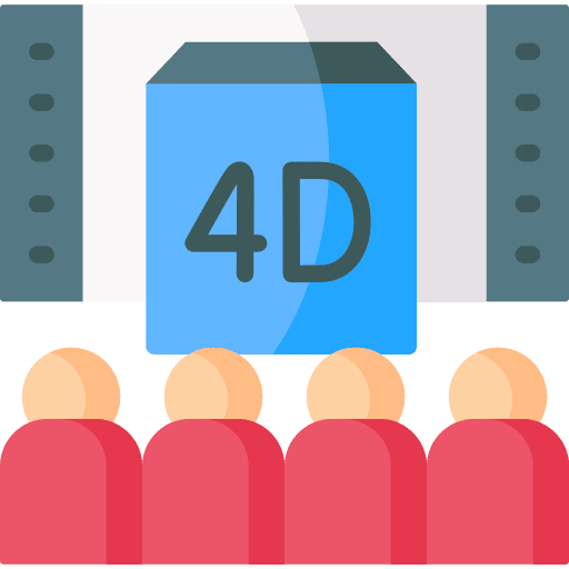 4d cinema edutainment movie education icon
