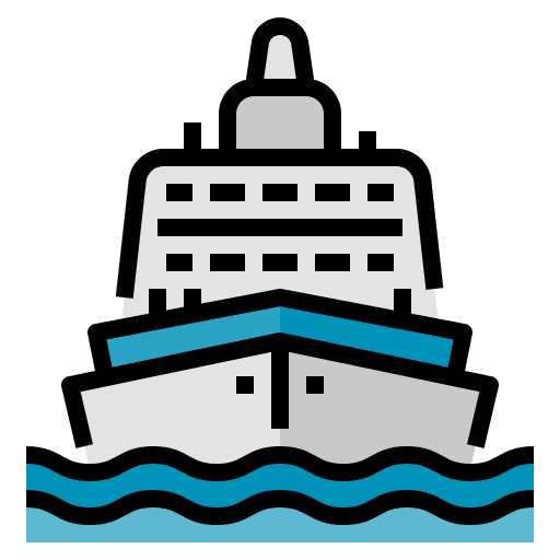 Cruise ship sea transport transportation icon