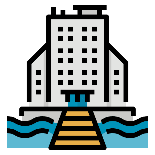 Hotel architecture vacation hotel icon