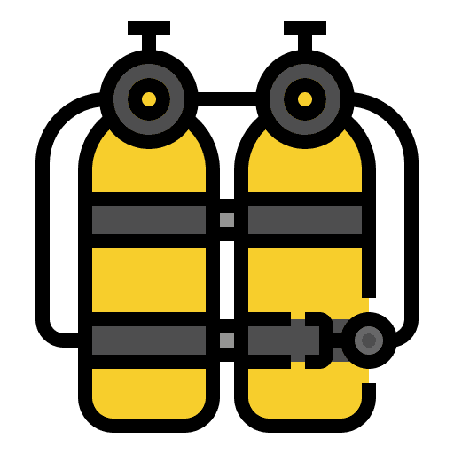 Oxygen tank gas cilinder sports and competition underwater icon