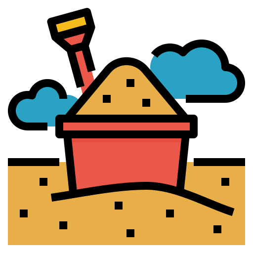 Sand bucket sand bucket beach shovel icon