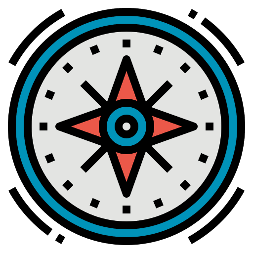 Compass travel direction orientation icon