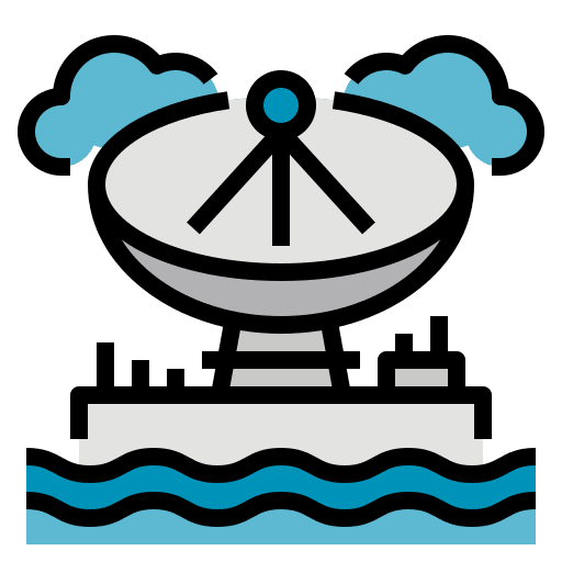 Radar building communication signal icon