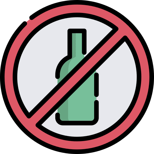 No alcohol signaling no alcohol no drinking icon