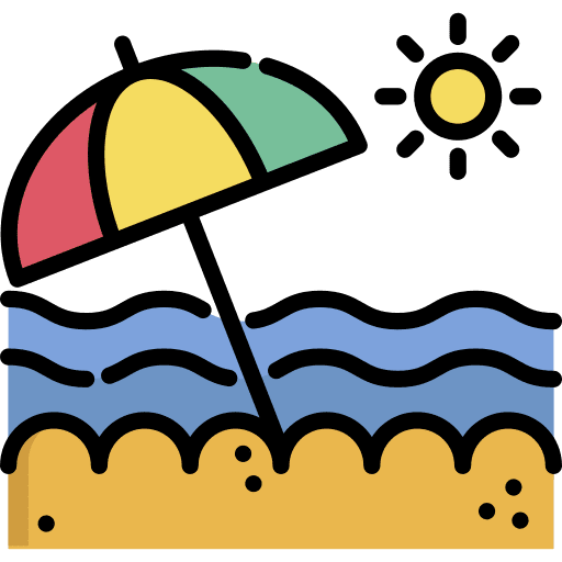 Beach palm tree island tree icon