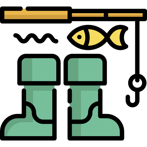 Fishing hobbies and free time bait rod icon