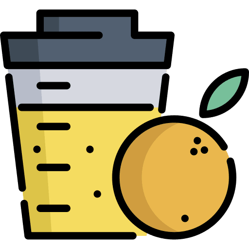 Orange juice food and restaurant orange juice straw icon