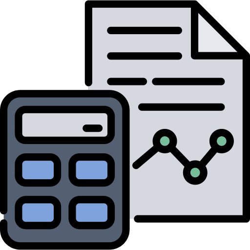 Calculator document files and folders graph icon
