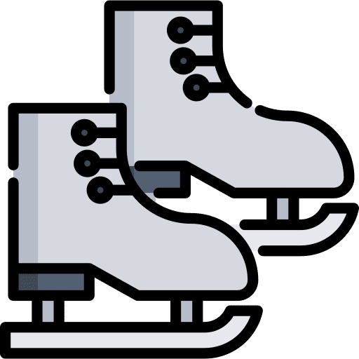Skates winter sports shoes hockey icon