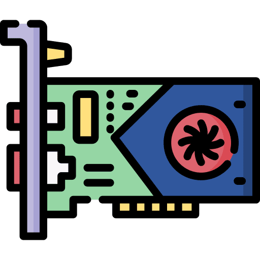 Video card hardware fan gpu icon