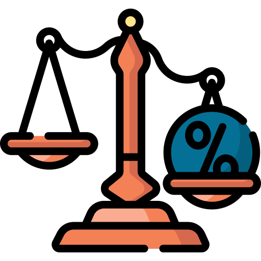 Scale inequality justice percentage icon