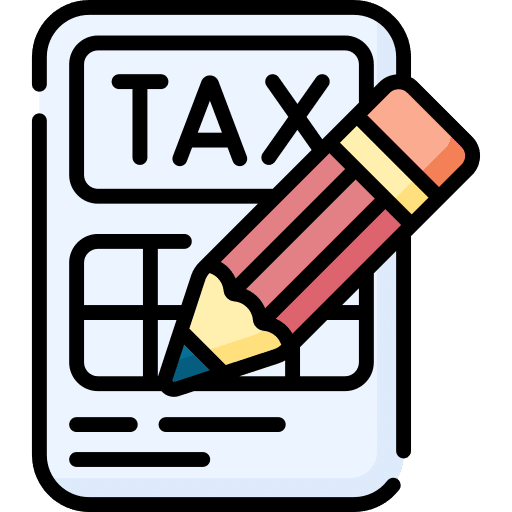 Tax business and finance spreadsheet fill icon