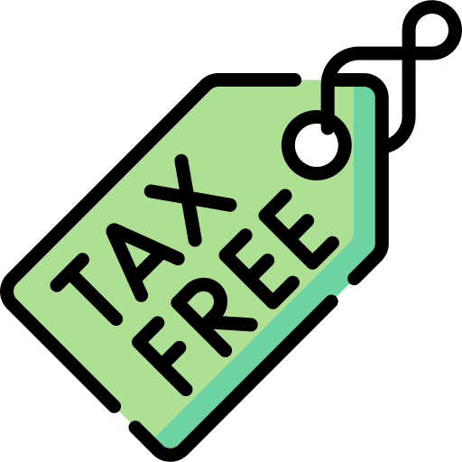 Tax free label money tax free icon