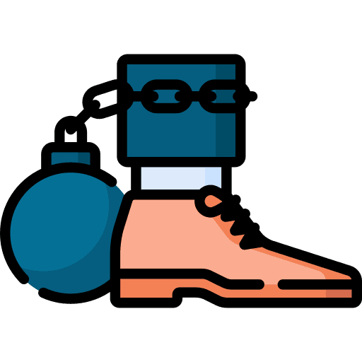 Tax leg business and finance chain icon