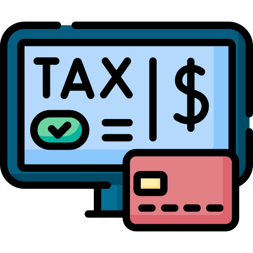 Tax pay card business and finance credit card icon