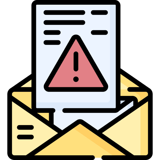 Warning message sign envelope icon