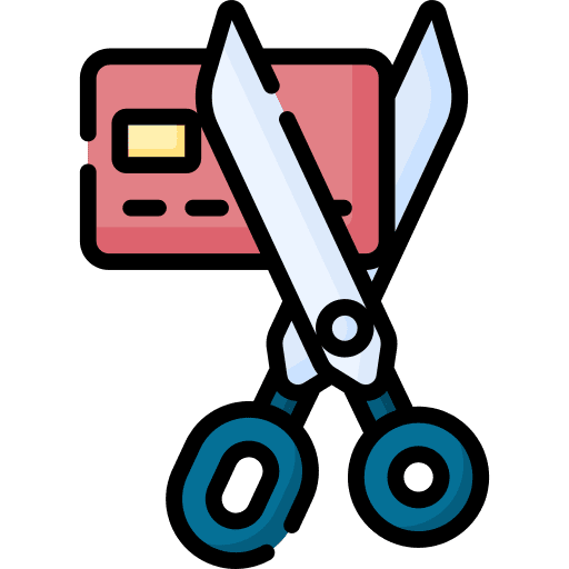 Credit card scissors business and finance no debt icon
