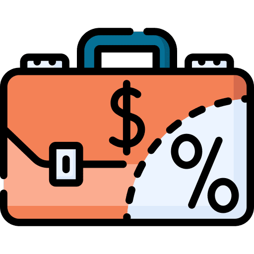 Employment tax businessman percentage icon
