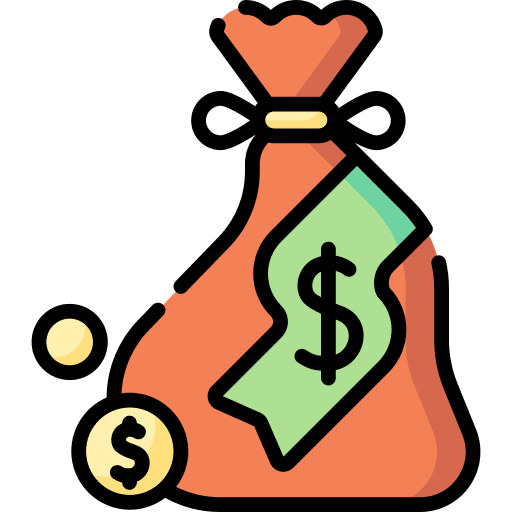 Money bag saving business and finance profit icon