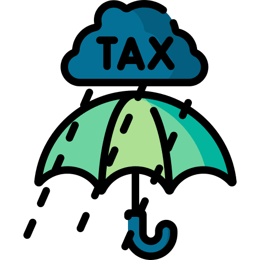No tax business and finance security rain icon
