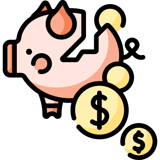 Piggy bank business and finance cash saving icon