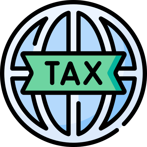 Tax finance global world grid icon