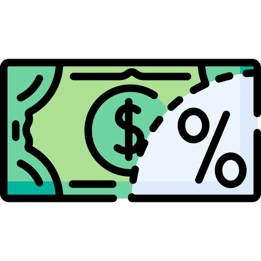 Cash money dollar percentage icon