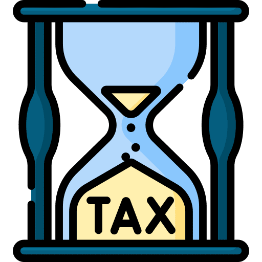 Sand clock payment time tax icon