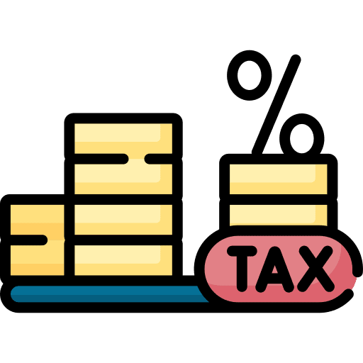 Tax percentage payment business and finance icon