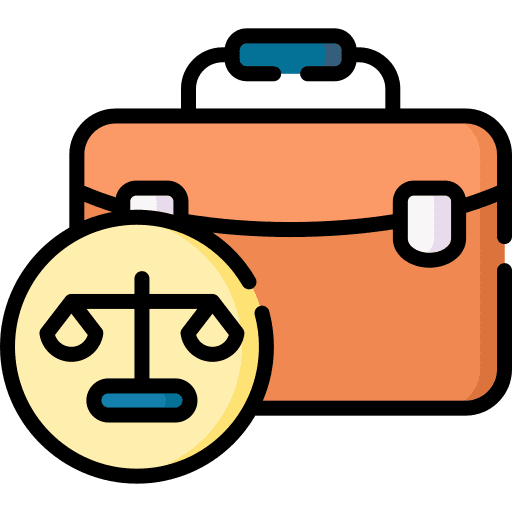 Briefcase justice scale legal icon