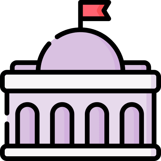 Government authority trial architecture and city icon