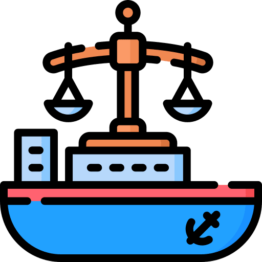 Maritime laws justice law ship icon