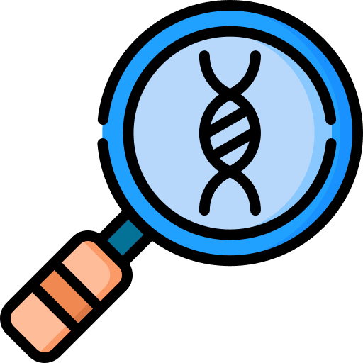 Gene magnifier research gene icon