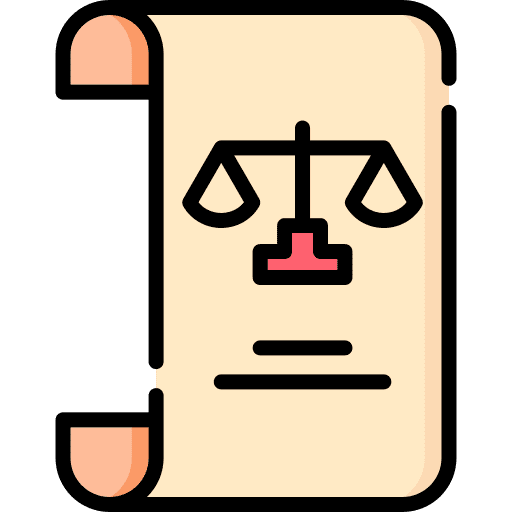 Scroll justice scale document legal icon