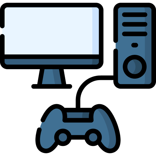 Gaming hobbies and free time monitor gaming icon