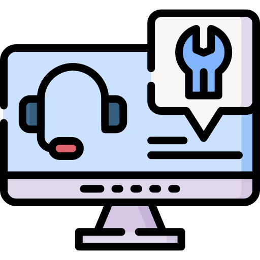 Support computer headphone communications icon
