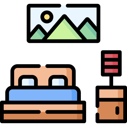 Bed bed bedside table picture icon