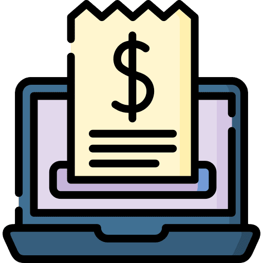 Bill online payment receipt business icon