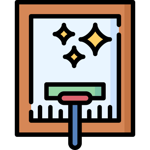 Clean window housekeeping furniture and household glass icon