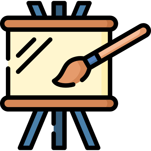 Draw canvas art and design easel icon