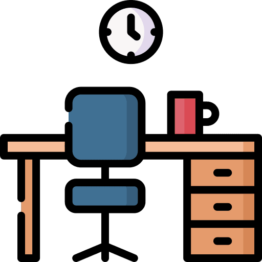 Table desk furniture and household mug icon